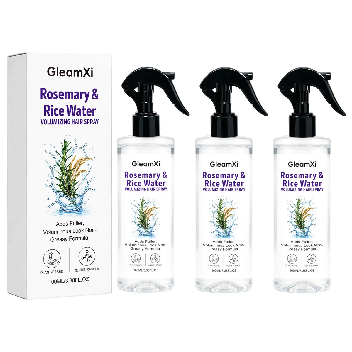 Rosemary Rice Water Hair Spray Nourishing Root Tip Care Smooth Silky Lightweight Refreshing Scent Leave in Treatment All Types