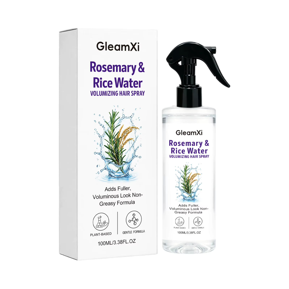 Rosemary Rice Water Hair Spray Nourishing Root Tip Care Smooth Silky Lightweight Refreshing Scent Leave in Treatment All Types
